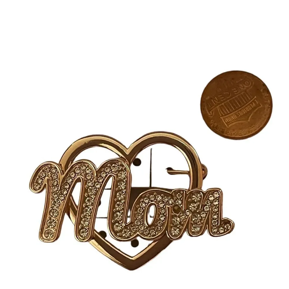 NIB Charter Club gold tone hear mom brooch
